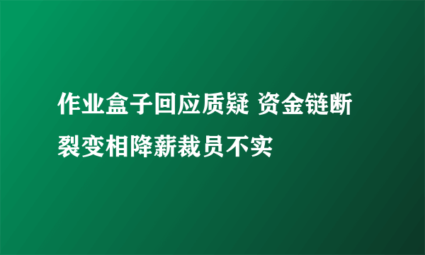 作业盒子回应质疑 资金链断裂变相降薪裁员不实