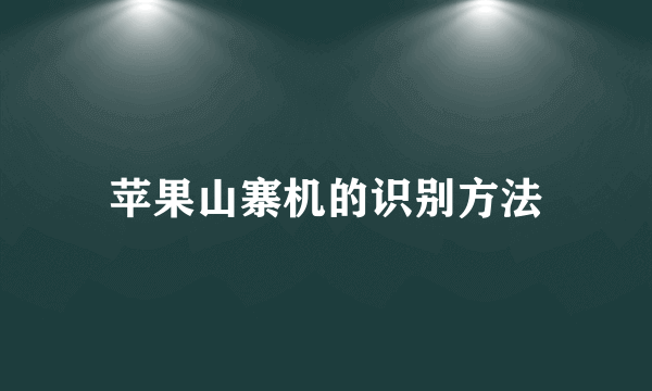 苹果山寨机的识别方法