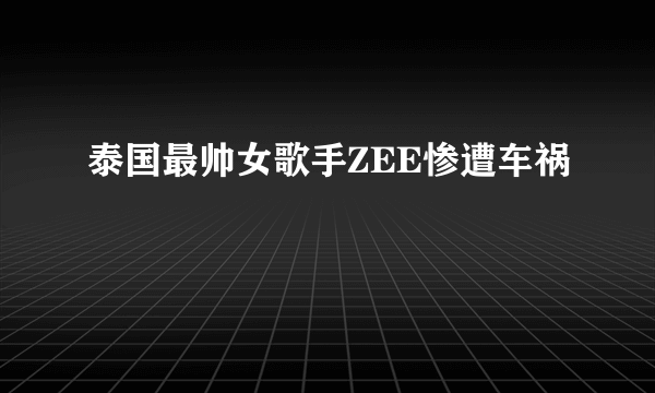 泰国最帅女歌手ZEE惨遭车祸