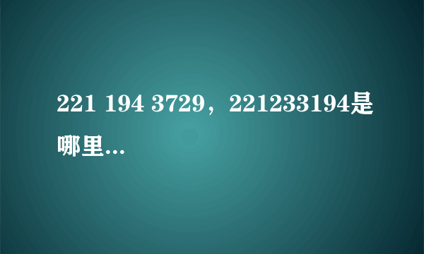 221 194 3729，221233194是哪里的IP谁知道说下后面3位不知道