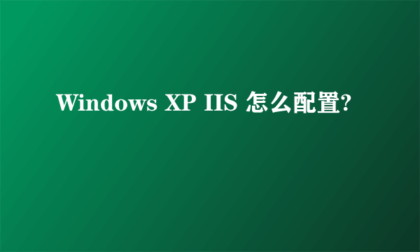 Windows XP IIS 怎么配置?