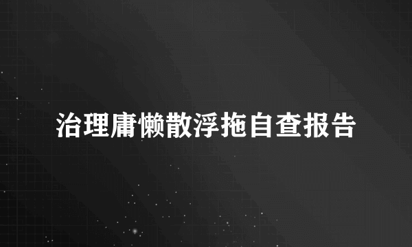 治理庸懒散浮拖自查报告