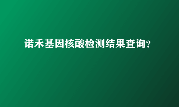 诺禾基因核酸检测结果查询？