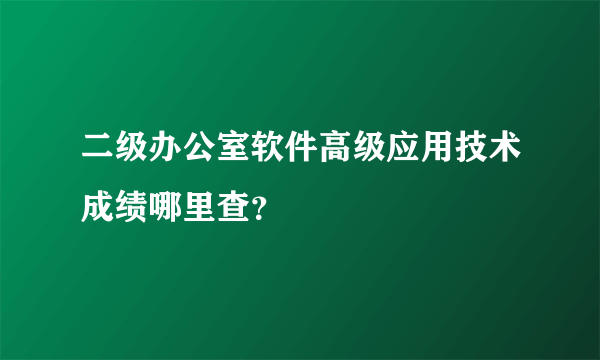 二级办公室软件高级应用技术成绩哪里查？