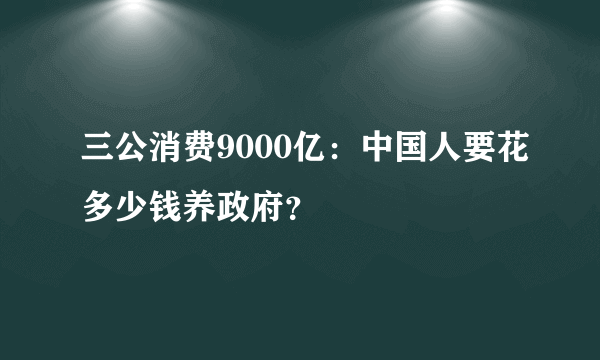 三公消费9000亿：中国人要花多少钱养政府？