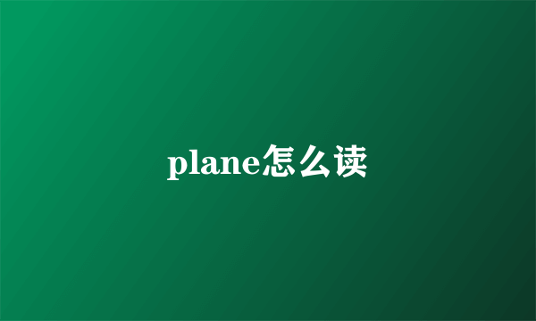 plane怎么读