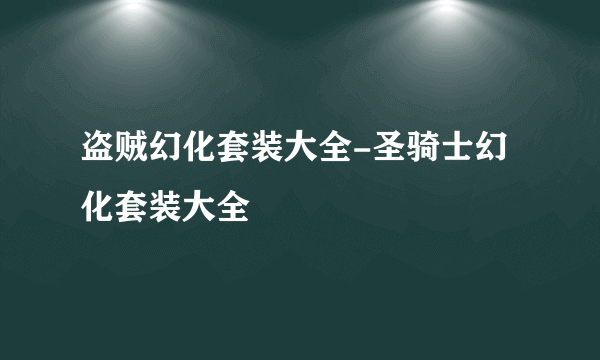 盗贼幻化套装大全-圣骑士幻化套装大全