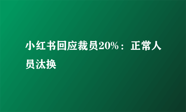 小红书回应裁员20%：正常人员汰换