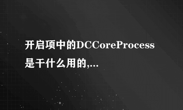 开启项中的DCCoreProcess是干什么用的,可以禁止开启吗?禁止开启后会有什么不良后果吗?