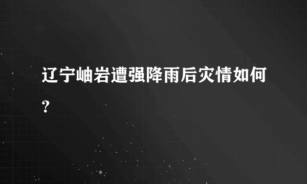 辽宁岫岩遭强降雨后灾情如何？