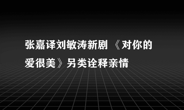 张嘉译刘敏涛新剧 《对你的爱很美》另类诠释亲情