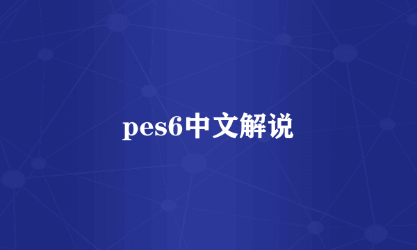 pes6中文解说