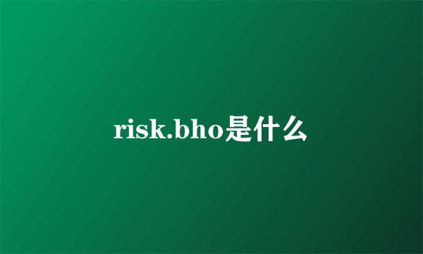 risk.bho是什么