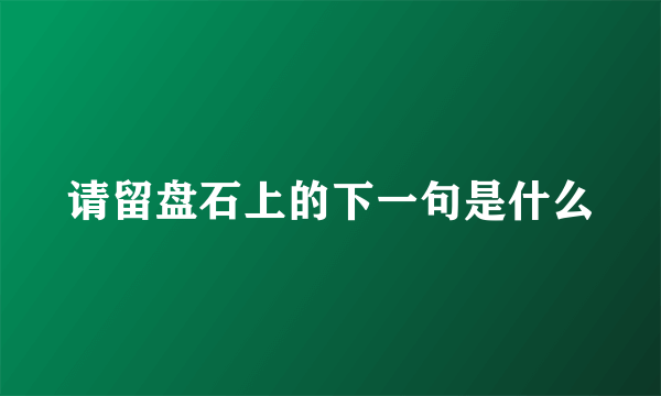 请留盘石上的下一句是什么