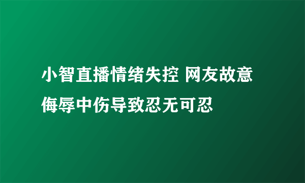 小智直播情绪失控 网友故意侮辱中伤导致忍无可忍