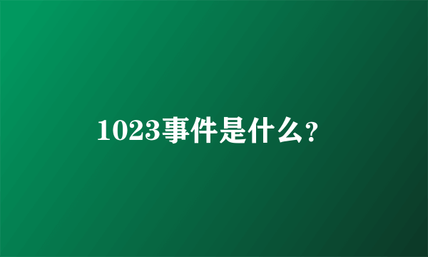 1023事件是什么？