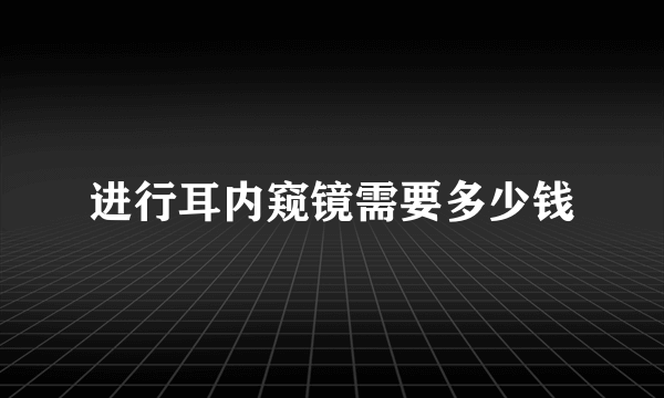 进行耳内窥镜需要多少钱