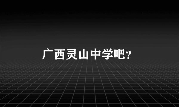 广西灵山中学吧？