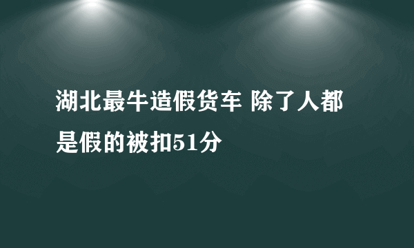 湖北最牛造假货车 除了人都是假的被扣51分