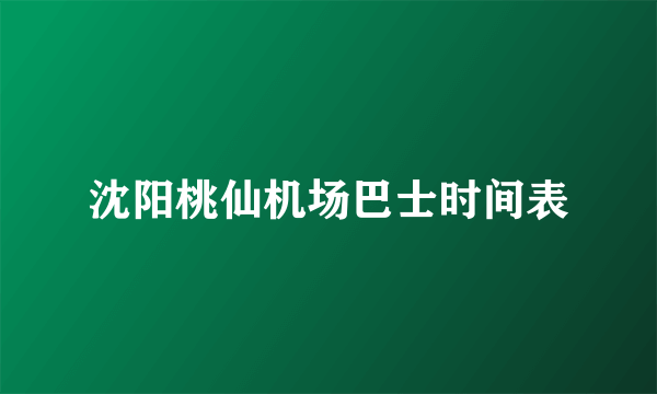 沈阳桃仙机场巴士时间表