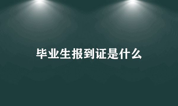 毕业生报到证是什么