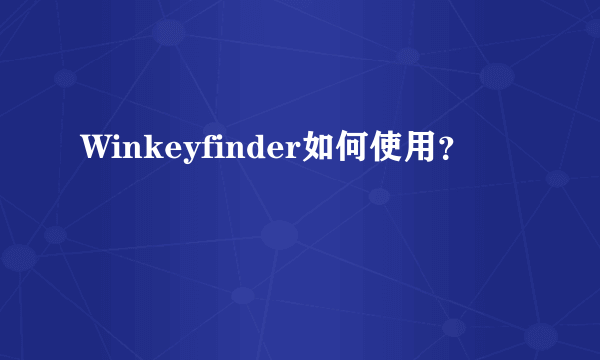 Winkeyfinder如何使用？