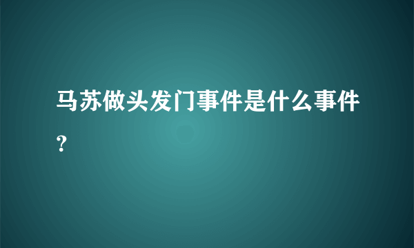 马苏做头发门事件是什么事件？