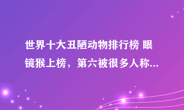 世界十大丑陋动物排行榜 眼镜猴上榜，第六被很多人称为“怪物”