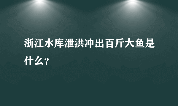 浙江水库泄洪冲出百斤大鱼是什么？