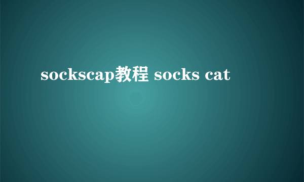 sockscap教程 socks cat