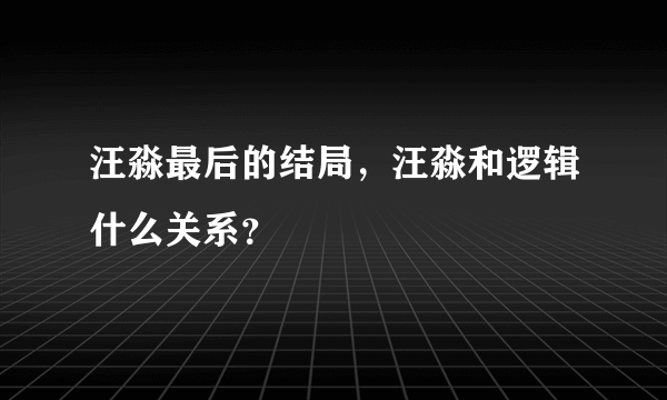 汪淼最后的结局，汪淼和逻辑什么关系？