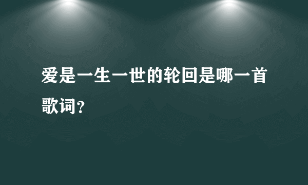 爱是一生一世的轮回是哪一首歌词？