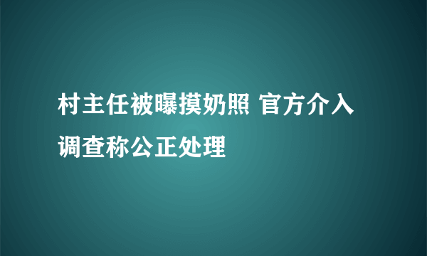 村主任被曝摸奶照 官方介入调查称公正处理