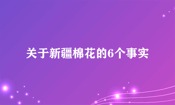 关于新疆棉花的6个事实