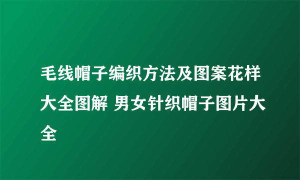 毛线帽子编织方法及图案花样大全图解 男女针织帽子图片大全