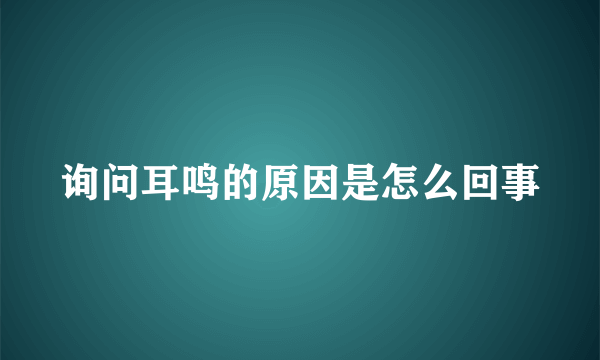 询问耳鸣的原因是怎么回事