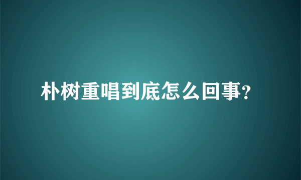 朴树重唱到底怎么回事？