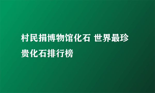 村民捐博物馆化石 世界最珍贵化石排行榜