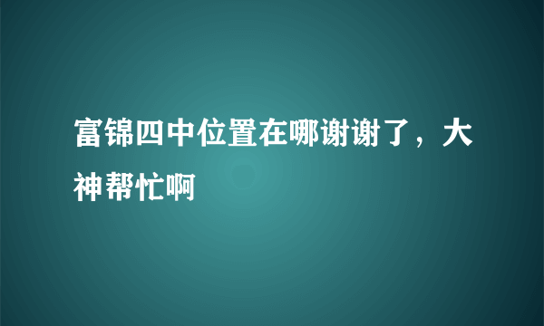 富锦四中位置在哪谢谢了，大神帮忙啊