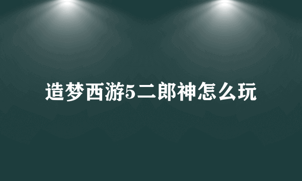 造梦西游5二郎神怎么玩