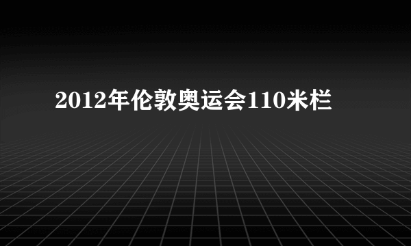 2012年伦敦奥运会110米栏