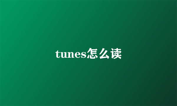 tunes怎么读