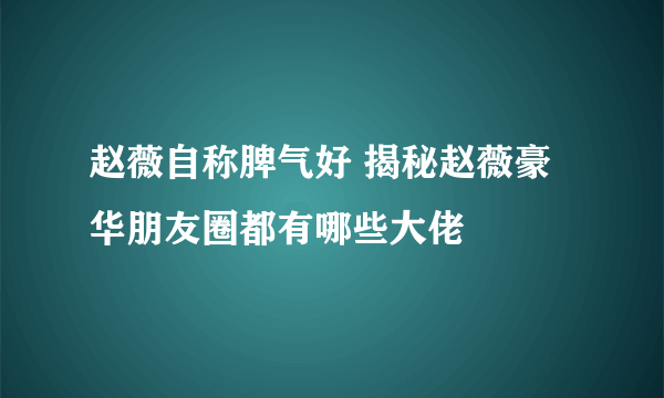 赵薇自称脾气好 揭秘赵薇豪华朋友圈都有哪些大佬