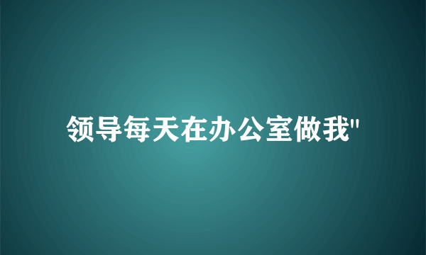 领导每天在办公室做我