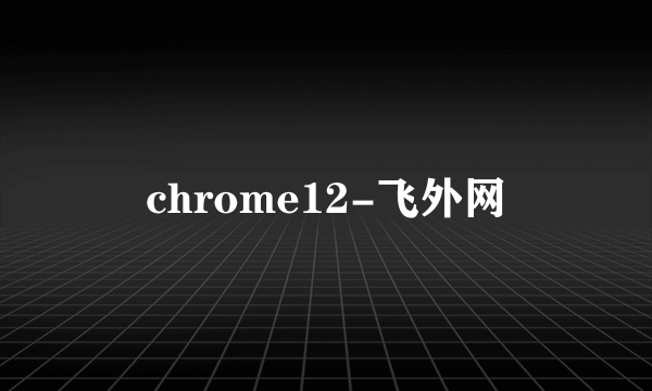 chrome12-飞外网