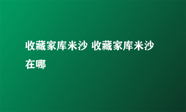 收藏家库米沙 收藏家库米沙在哪