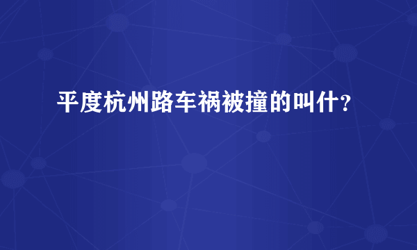 平度杭州路车祸被撞的叫什？