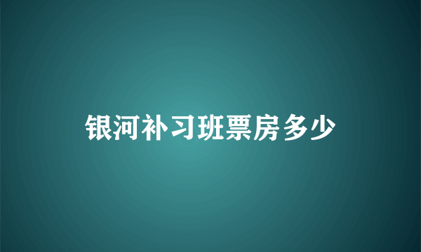 银河补习班票房多少