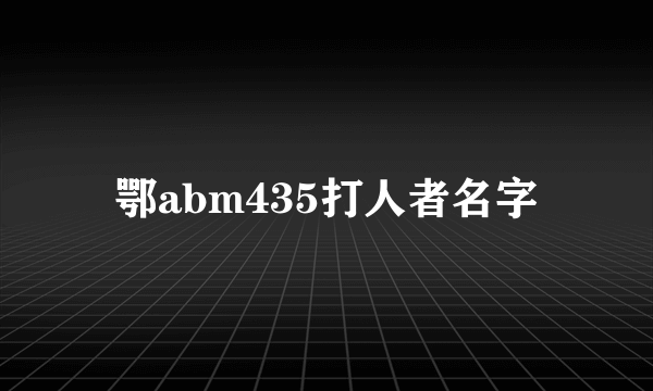 鄂abm435打人者名字