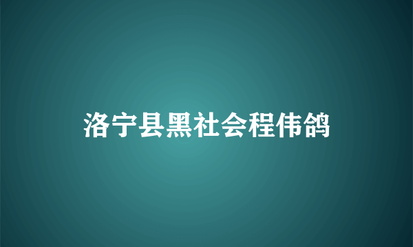 洛宁县黑社会程伟鸽